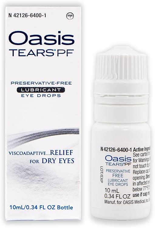 Oasis TEARS OT6400 PF Preservative-Free Lubricant Eye Drops Dry Eye Relief | Artificial Tears | 0.34 FL OZ (10 mL) - Product Image