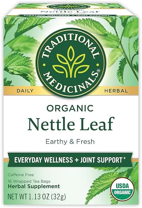 Traditional Medicinals Organic, Nettle Tea - Supports Joint Health & Overall Wellness with Stinging Nettle - Kosher, Non-GMO, Caffeine-Free, Compostable - 16 Tea Bags - Product Image
