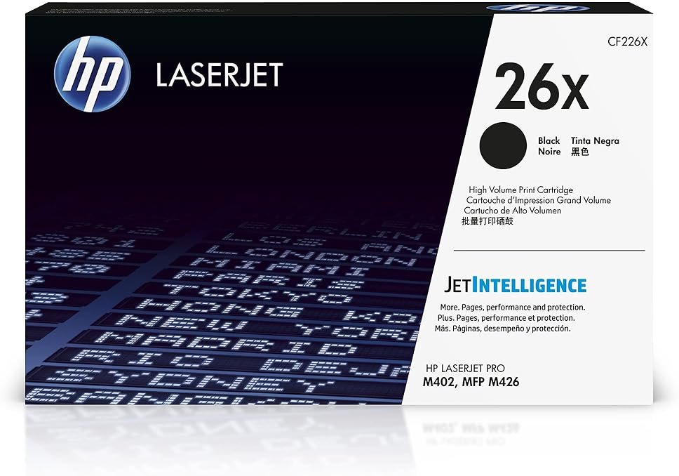 HP 26X Black High-Yield Toner Cartridge Printers | Works with LaserJet Pro M402 Series; LaserJet Pro MFP M426 Series | CF226X - Product Image