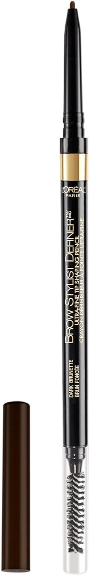 L'Oreal Paris Makeup Brow Stylist Definer Waterproof Eyebrow Pencil, Ultra-Fine Mechanical & Retractable Brow Pencil, Draws Tiny Brow Hairs & Fills in Sparse Areas & Gaps, Dark Brunette, 0.003 oz. - Product Image