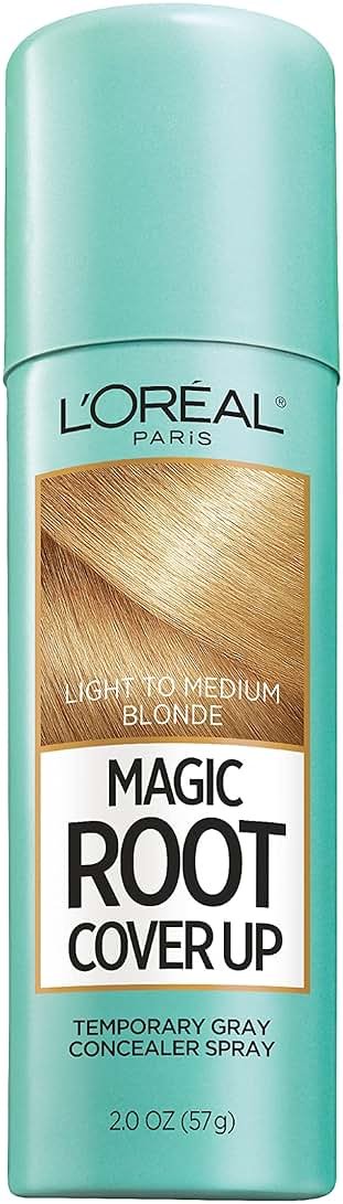 L'Oreal Paris Magic Root Cover Up Gray Hair Spray, 100% Gray Hair Coverage with Buildable, Lightweight, Transfer-Resistant, and Temporary Formula, Ammonia-Free, Light to Medium Blonde, 2 oz (1 Count) - Product Image