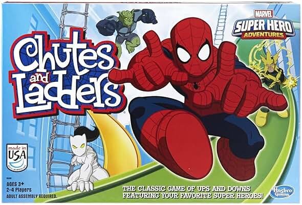 Hasbro Gaming Chutes and Ladders: Marvel Spider-Man Edition Board Game for Kids 2-4 Players, Preschool Games, Easter Gifts for Boys and Girls, Ages 3 and Up (Amazon Exclusive) - Product Image