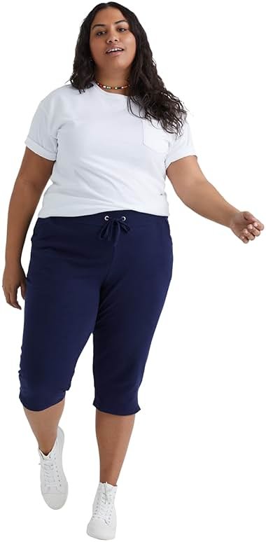 Just My Size Women's Sweatspants, French Terry Capris with Pockets, JMS Women's Capri Pocket Sweatpants - Product Image