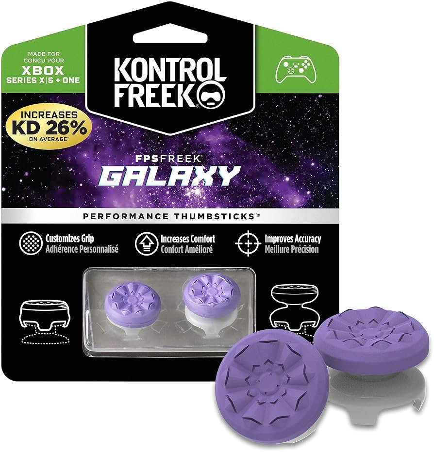 KontrolFreek FPS Freek Galaxy Purple for Xbox One and Xbox Series X Controller | 2 Performance Thumbsticks | 1 High-Rise, 1 Mid-Rise | Purple - Product Image