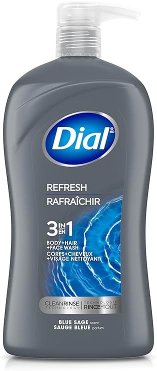 Dial Men 3in1 Body, Hair and Face Wash, Hydro Fresh, 32 fl oz - Product Image