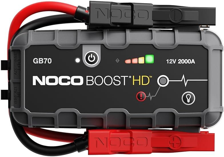 NOCO Boost GB70: 2000A UltraSafe Jump Starter – 12V Lithium Battery Booster Pack, Portable Jump Box, Power Bank & Jumper Cables - for 8.0L Gas and 6.0L Diesel Engines - Product Image