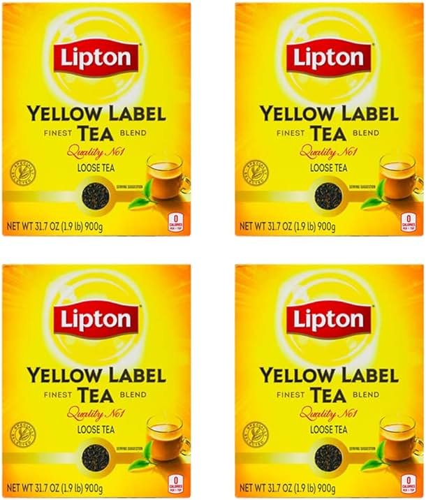 Lipton Yellow Label International Blend | Loose Tea | Premium Quality | Compatible for Milk Chai | Bold & Rich Flavor | Bulk Tea | 900 Grams (Pack of 4) - Product Image