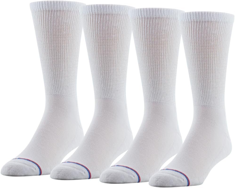 MediPEDS Men's 8 Pack Diabetic Crew Socks with Non-Binding Top - Product Image