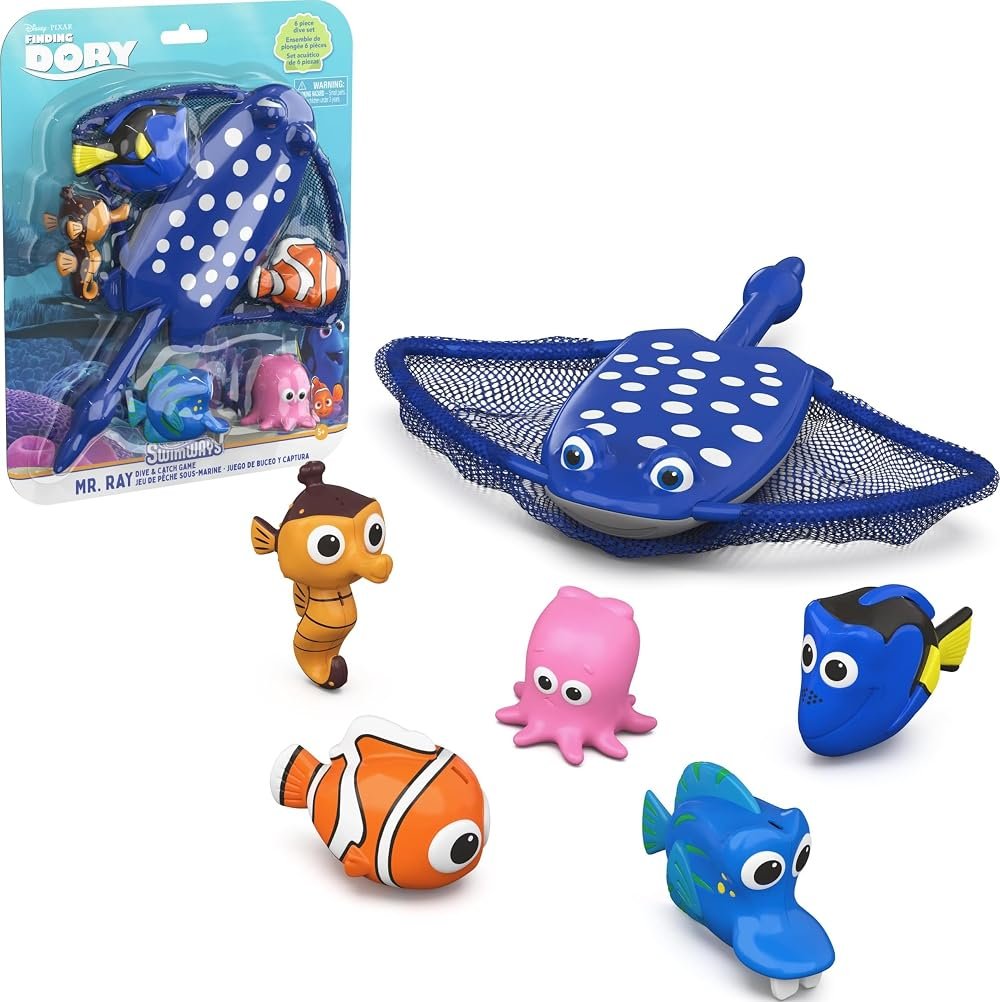 SwimWays Disney’s Finding Dory Mr. Ray’s Dive and Catch Game, Water Toy, Outdoor Toys, Pool Party Favors & Bath Toys for Kids Ages 5 & Up - Product Image