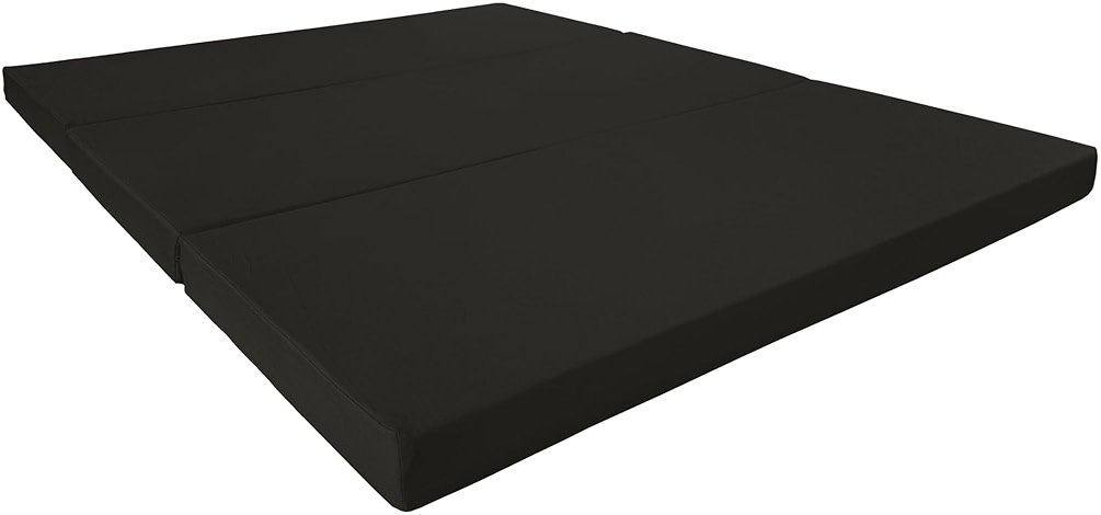 D&D Futon Furniture Portable Trifold Mattress, Foldable Foam Mattresses Small Space Saving Guest, Floor Fold Out Bed Ottoman, 4 inch Folding Cushion Pad Camping RV (Full Size 4x54x75, Black) - Product Image