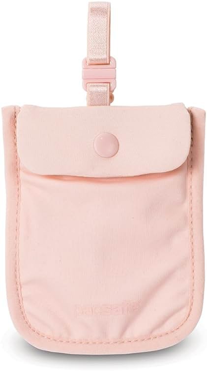 Pacsafe Coversafe S25 Hidden Undercover Travel Bra Pouch for Women (Washable) - Stash up to 6 Credit Cards plus Money and Key with Adjustable, Elastic Strap; Suitable for all Bra Sizes (Orchid Pink) - Product Image
