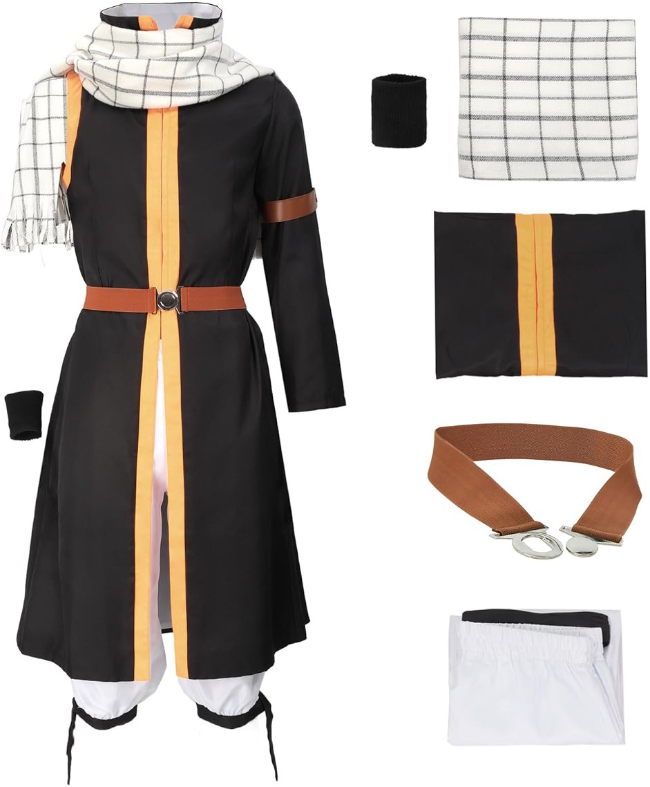 DAZCOS US Size Men's Anime Cosplay Halloween Costume With Scarf Wrister - Product Image
