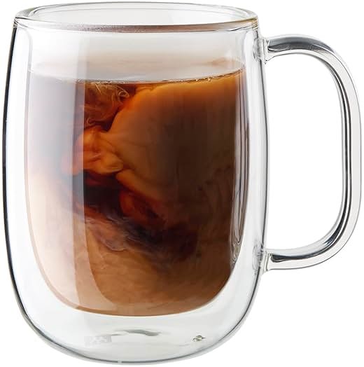 ZWILLING Sorrento Plus 2-pc Double-Wall Glass Coffee Mug Set, 12-oz, 355ml, Clear - Product Image