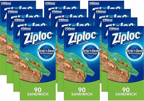 Ziploc Sandwich Bags (90-Count, 12-Pack) - Product Image