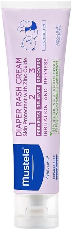 Mustela Baby Diaper Rash Cream 123 - Skin Protectant with Zinc Oxide - Fragrance Free & Paraben Free - with 98% Natural Ingredients - Various Packaging - Product Image