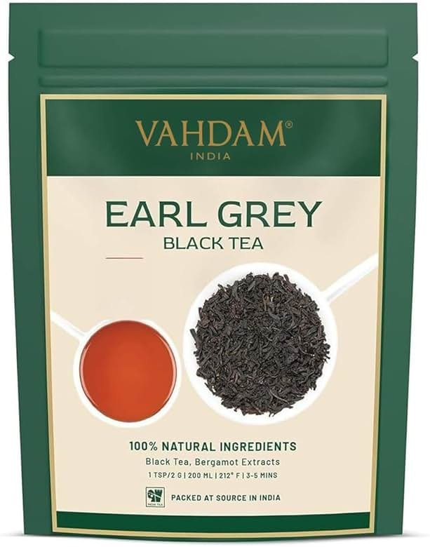 VAHDAM, Earl Grey Tea Loose Leaf 170+ Cups (340g/12oz) Citrusy & Delicious Black Tea blended with 100% Natural Oil of Bergamot | Brew Hot/Iced Tea - Product Image