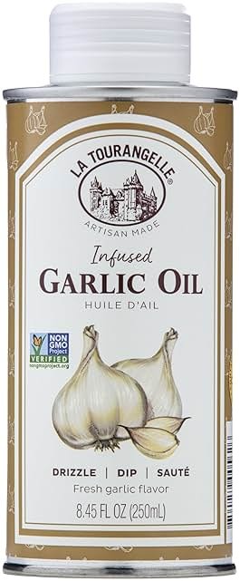 La Tourangelle, Garlic Oil, High Oleic Oil for Cooking Pastas, Salad Dressings, Drizzle on Popcorn, Irresistible Aroma and Flavor, 8.45 Fl Oz - Product Image