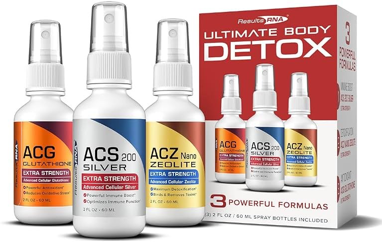 Results RNA – Ultimate Body Detox Extra Strength System – ACS 200 Silver/ACZ Nano Zeolite/ACG Glutathione are Clinically (2 oz - 30 Servings - 2,000mg) - Product Image