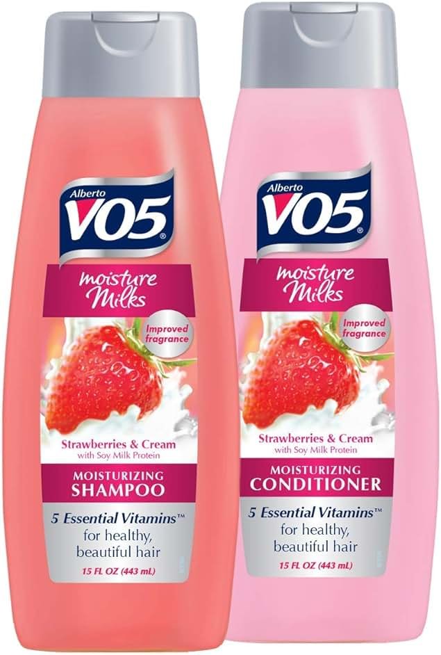 Alberto V05 Moisture Milks Strawberries & Cream Moisturizing Shampoo & Conditioner Set (12.5 fl.oz) by High Ridge Brands Co - Product Image
