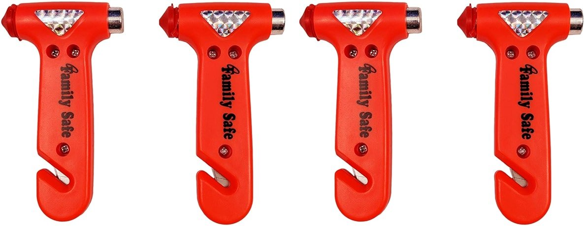 Family Safe 4 Pack Emergency Escape Tool - Seatbelt Cutter Window Breaker - Product Image