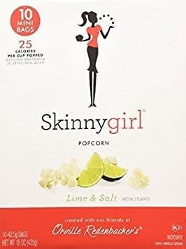 Skinny Girl Lime & Salt Popcorn 10 Mini Bags, 15oz - Product Image