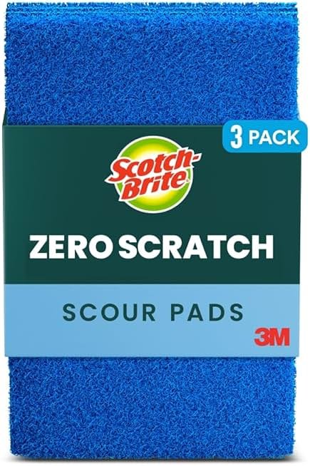 Scotch-Brite® Zero Scratch Scour Pad, 3 Scrubbing Pads, Non-Scratch Scouring Pads for Kitchen and Dish Cleaning - Product Image