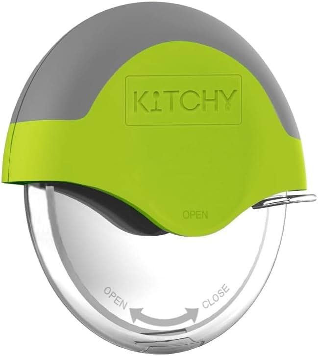 Kitchy Pizza Cutter Wheel, Heavy Duty Ergonomic Pizza Slicer with Easy Grip Non-Slip Handle and Blade Cover, Dishwasher Safe (Green) - Product Image