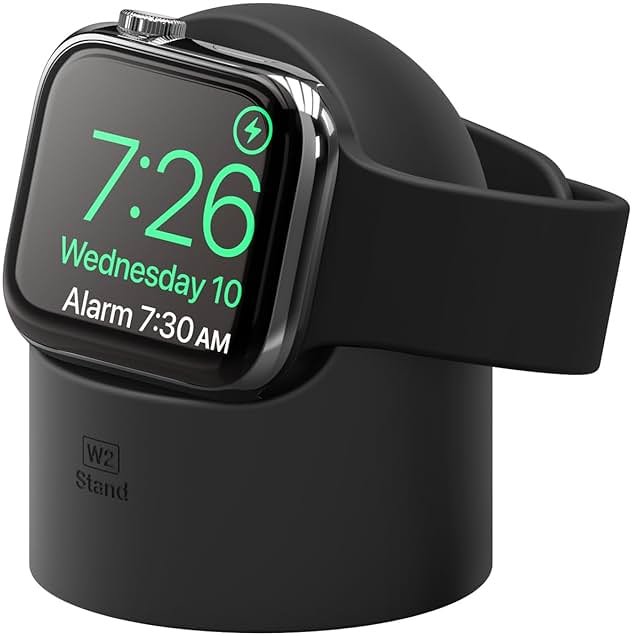 elago W2 Charger Stand Compatible with Apple Watch Series Ultra3/Ultra2/Ultra/11/10/9/8/7/6/5/4/3/2/1/SE3/SE2/SE1 (49mm, 46mm, 45mm, 44mm, 42mm, 41mm, 40mm, 38mm) - Product Image