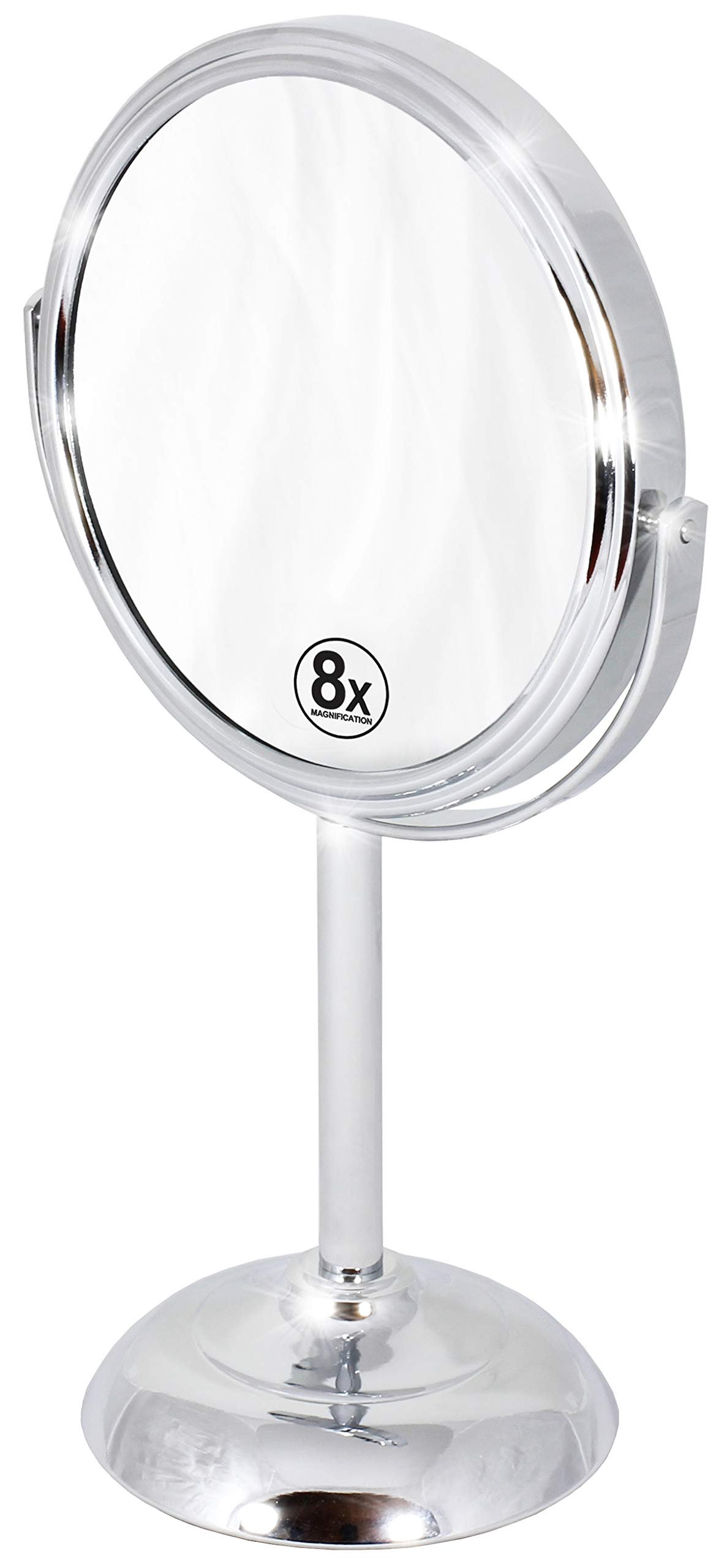 Deco Brothers Vanity Mirror with Stand 6-Inch Double Sided, 8X Magnification, Chrome - Product Image