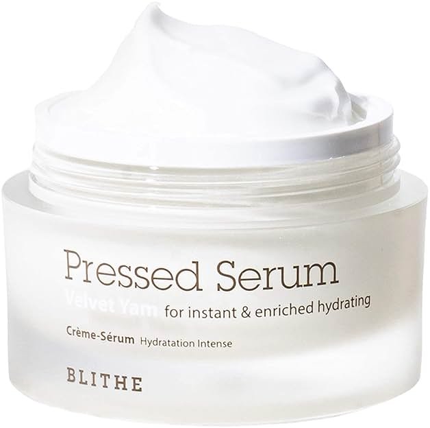 BLITHE Pressed Serum 68.79% Wild Yam Moisturizing Serum with Cream Texture for Women, Vegan Mucin Safe for Sensitive Skin, Korean Skincare 1.68 Fl Oz - Product Image