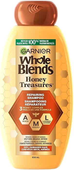Garnier Whole Blends Repairing Shampoo Honey Treasures, For Damaged Hair, 22 Fl Oz (Pack of 1) - Product Image
