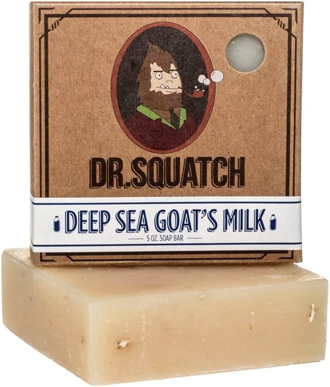 Dr. Squatch All Natural Bar Soap for Men with Medium Grit, Deep Sea Goat's Milk - Product Image