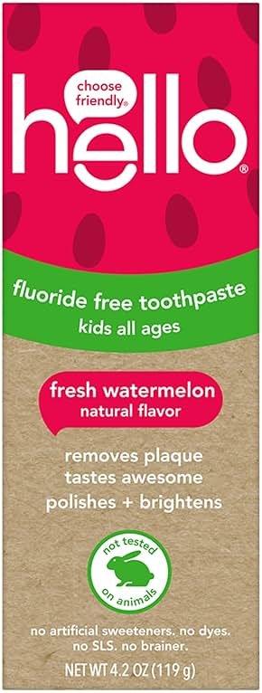 hello Fresh Watermelon Fluoride Free Kids Toothpaste, 4.2 Oz Tube - Product Image