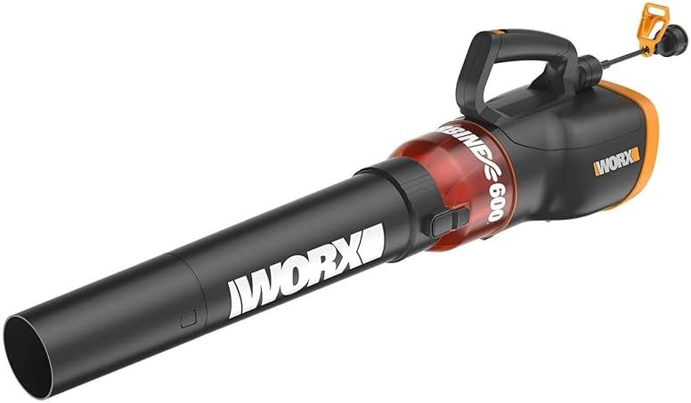 WORX 12 Amp Electric Leaf Blower, Turbine Blower for Lawn Care with 600 CFM & 2 Speed Control, Corded, WG520 - Product Image