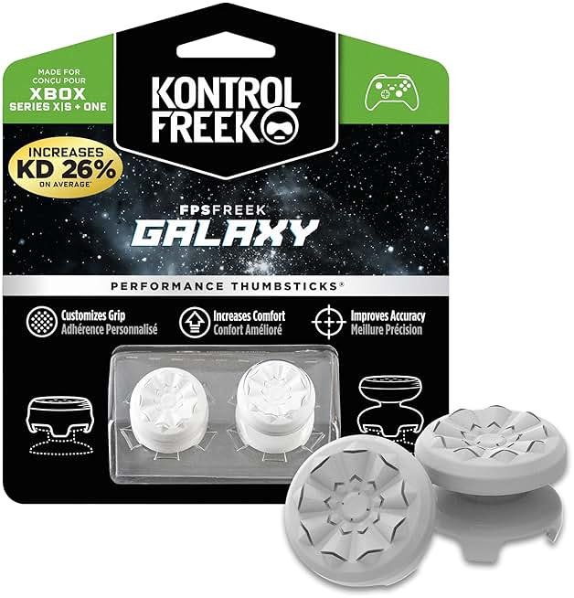 KontrolFreek FPS Freek Galaxy White for Xbox One and Xbox Series X Controller | Performance Thumbsticks | 1 High-Rise, 1 Mid-Rise | White - Product Image