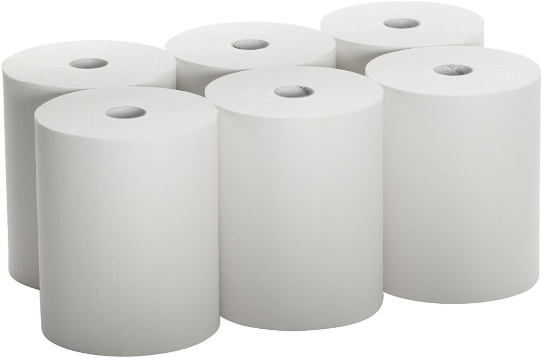 High Capacity TAD Towel rolls, 10" Roll, White, 6 Rolls Premium Quality Fits Touchless Automatic roll Towel Dispenser - Product Image