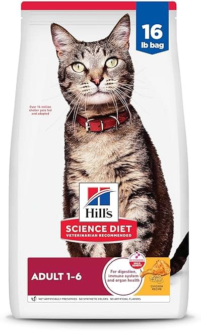 Hill's Science Diet Adult 1-6 Dry Cat Food, Chicken, 16 lb. Bag - Product Image