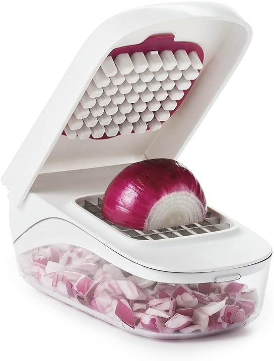 OXO Good Grips Vegetable and Onion Chopper with Easy Pour Opening White - Product Image