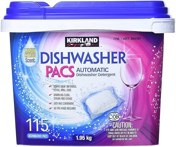 Kirkland Signature Easy to Use, Streak Free Premium Dishwasher Pacs, Automatic Dishwasher Detergent - Product Image