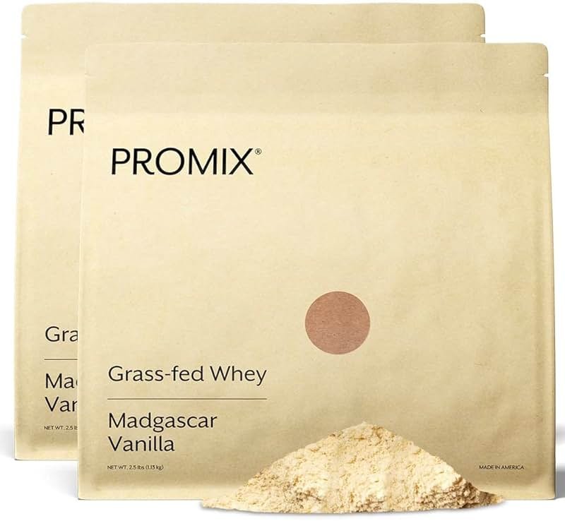 ProMix Nutrition Whey Protein Powder, Vanilla - Grass-Fed & 100% All Natural - ­Post Workout Fitness & Nutrition Shakes, Smoothies, Baking & Cooking Recipes - 2.5 Pound (Pack of 2) - Product Image