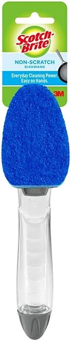 Scotch-Brite Zero Scratch Dishwand, Dishwasher-Safe Scrub Wand with Built-in Scraper, Gentle Scrubbing Power, Stands Upright, 1 Pack - Product Image