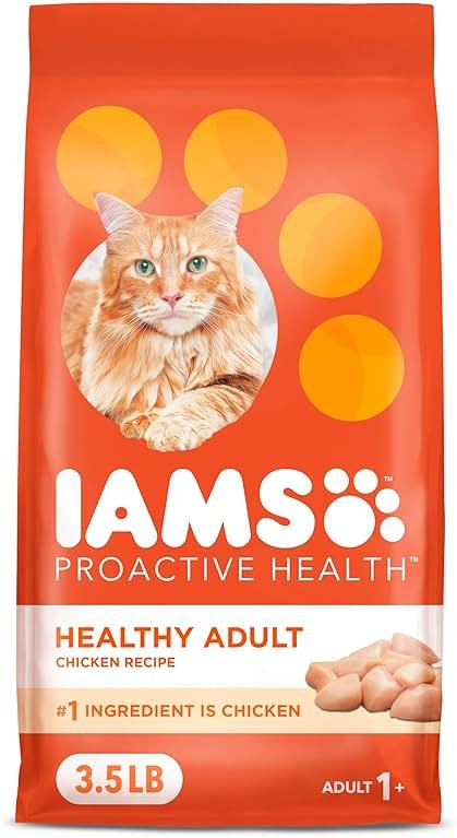 IAMS Proactive Health Dry Cat Food, Healthy Cat Food Dry Recipe for Adults, with Chicken 3.5 lb. Bag - Product Image