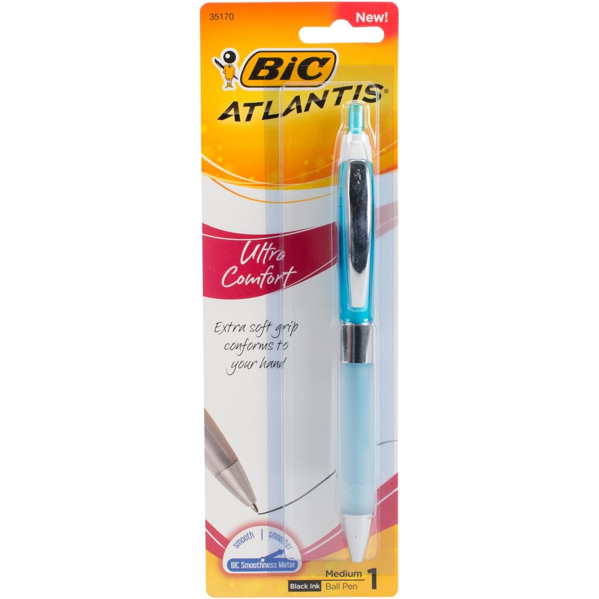 BIC Glide Ultra Comfort Retractable Ballpoint Pens, Medium Point (1.0mm), Black, Assorted Barrel Colors, 1-Count Pack - Product Image