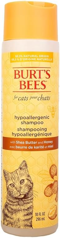 Burt’s Bees for Pets Hypoallergenic Cat Shampoo with Shea Butter and Honey, Gentle Kitten Shampoo for Indoor Cats with Dry or Sensitive Skin, Cat Bathing Supplies, 10 Fl Oz - Product Image
