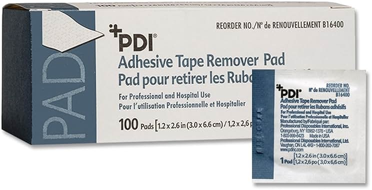 PDI Healthcare B16400 Adhesive Tape Remover Pad, 1.25" x 2.625" Size (Pack of 100) - Product Image