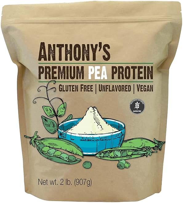 Anthony's Premium Pea Protein, 2 lb, Plant Based, Gluten Free, Unflavored, Vegan, Keto Friendly, Made from Peas - Product Image