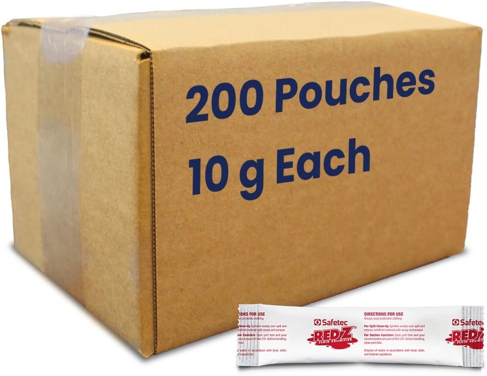 Safetec Red Z 10g Single Use Pouch Spill Control Solidifier (200 Pouches/case) - Product Image