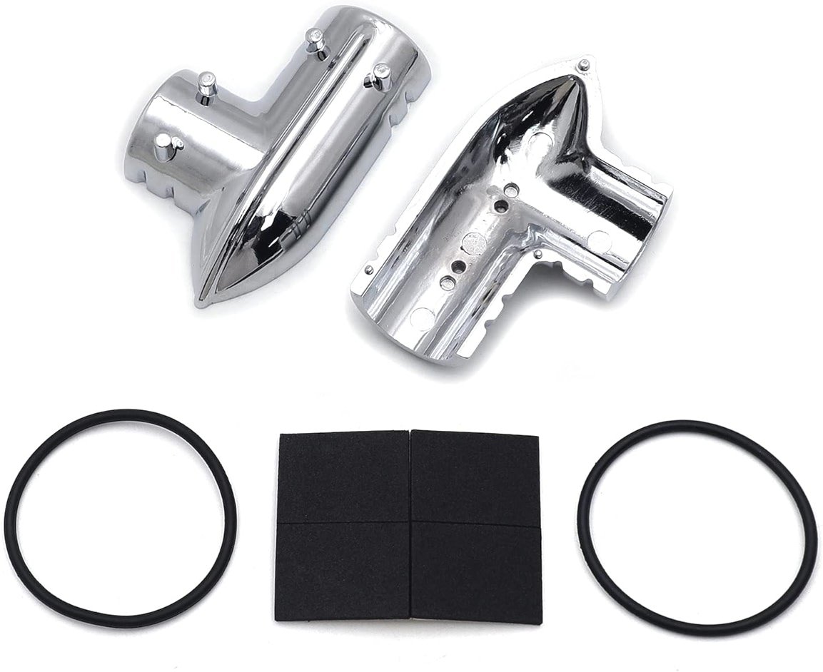 HTTMT MT418-CD Chrome Fuel Line Fitting Cover Compatible with Harley Davidson Fuel Injected Electra Glides Road Glides Road Kings Street Glides Trikes Softail Dynas Sportsters - Product Image