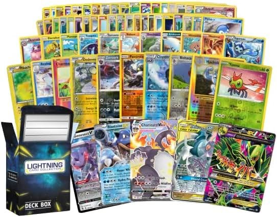 50 Pokemon Cards Plus a Rare Legendary Pokemon Card | Bundle with LCC Deck Box - Product Image