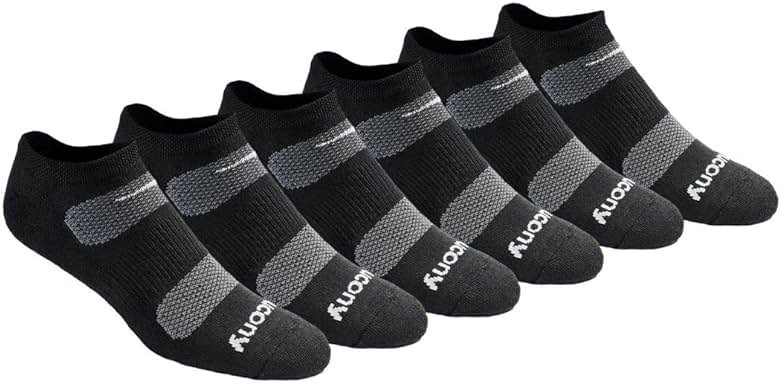 Saucony Men's RunDry Mesh Ventilating Comfort Fit Performance No-Show Socks, Available in M-XXL (6, 12, 18 Pairs) - Product Image